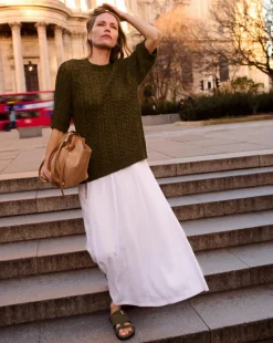 Anthology White Linen Seam Detail Maxi Skirt