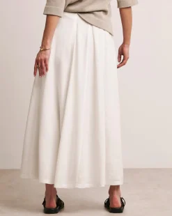 Anthology White Linen Seam Detail Maxi Skirt