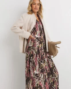 Asymmetric Pleated Panel Maxi Dress