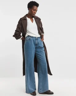 Authentic Blue Elasticated Wide Leg Jeans
