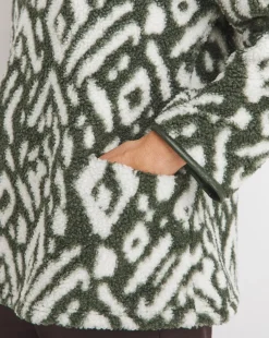 Aztec Borg Longline Quarter Zip Jacket