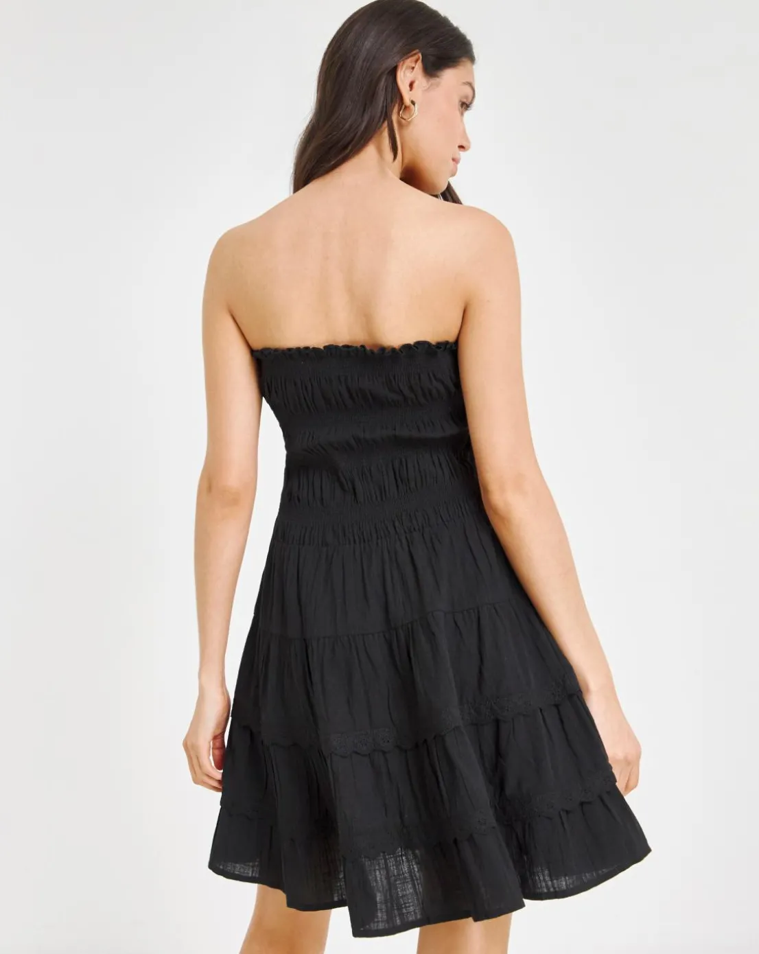 Beach To Beach Broderie Trim Mini Beach Dress