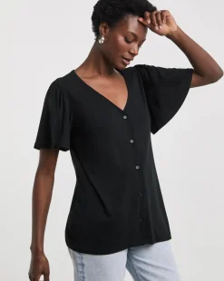 Black Angel Sleeve Top