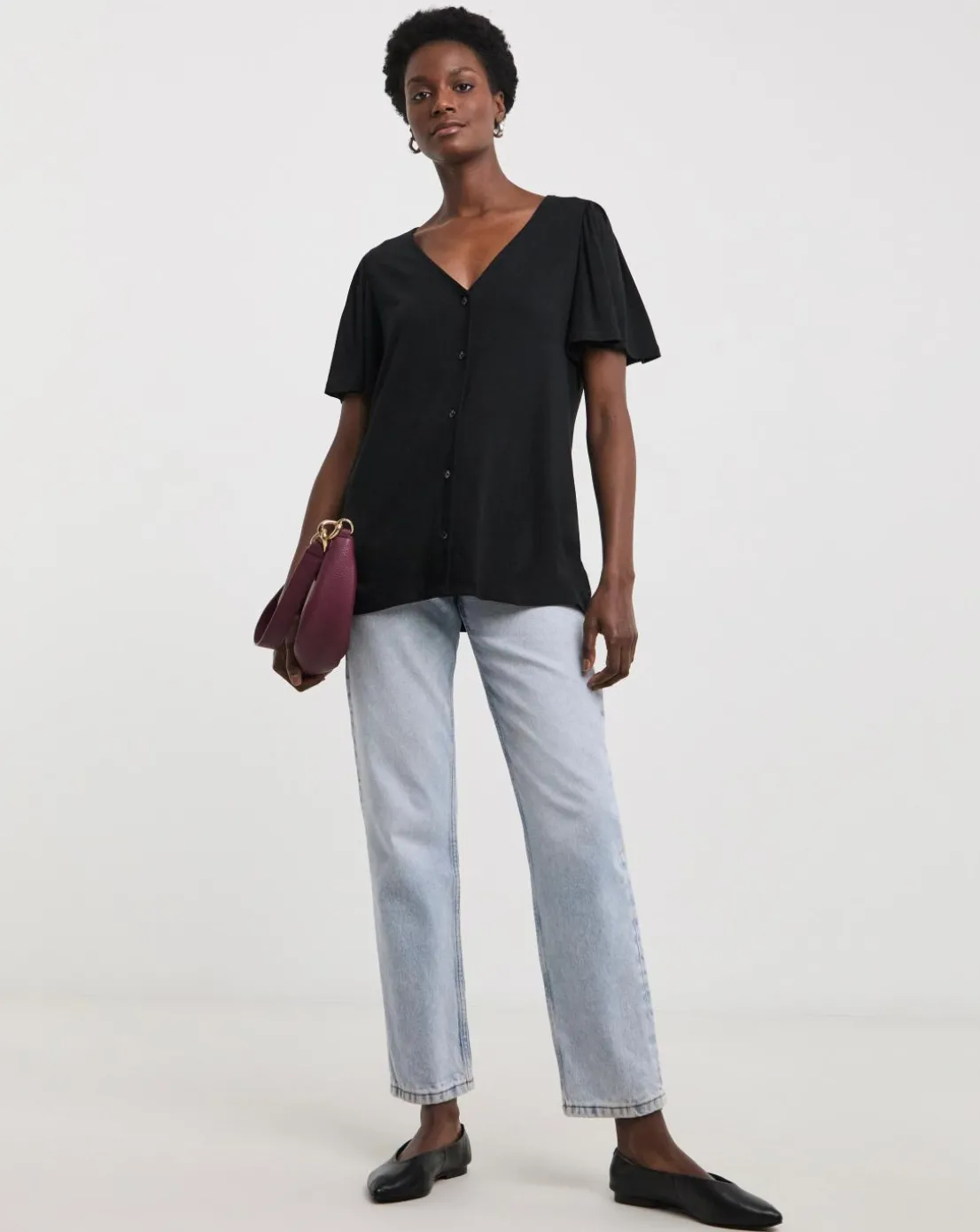 Black Angel Sleeve Top