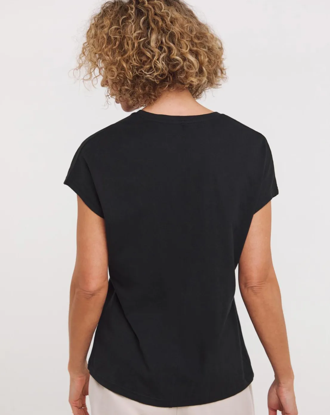 Black Basic V-Neck Short Sleeve T-Shirt