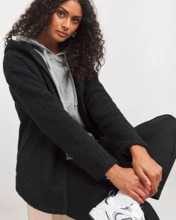 Black Borg Longline Zip Up Jacket