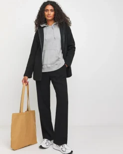 Black Borg Longline Zip Up Jacket