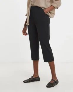 Black Capri Cropped Trousers