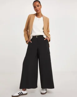 Black Cargo Palazzo Trousers