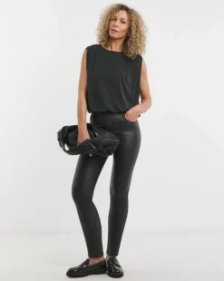 Black Coated Bella Slim Leg Jeggings