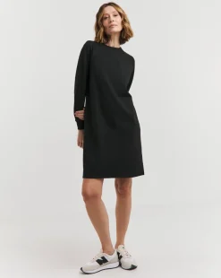 Black Crew Neck Sweat Dress