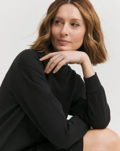 Black Crew Neck Sweat Dress