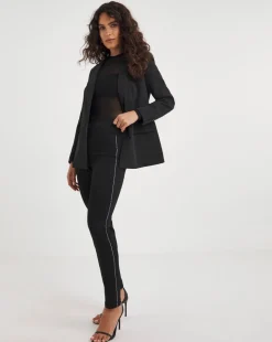 Black Embellished Side Slim Jegging