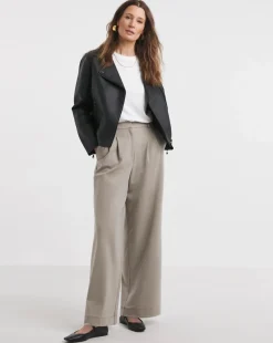 Black Faux Leather Relaxed Biker Jacket