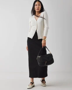 Black High Waist Super Soft Denim Maxi Skirt