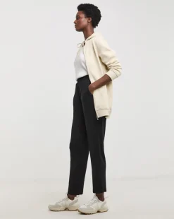 Black Jersey Tapered Trousers