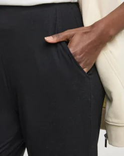 Black Jersey Tapered Trousers