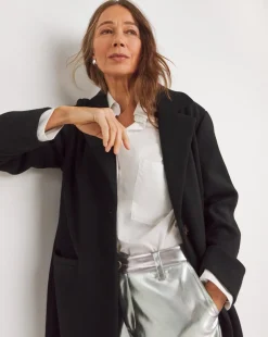 Black Lined Longline Coat