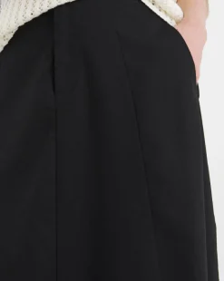 Black Linen Mix Midaxi Skirt