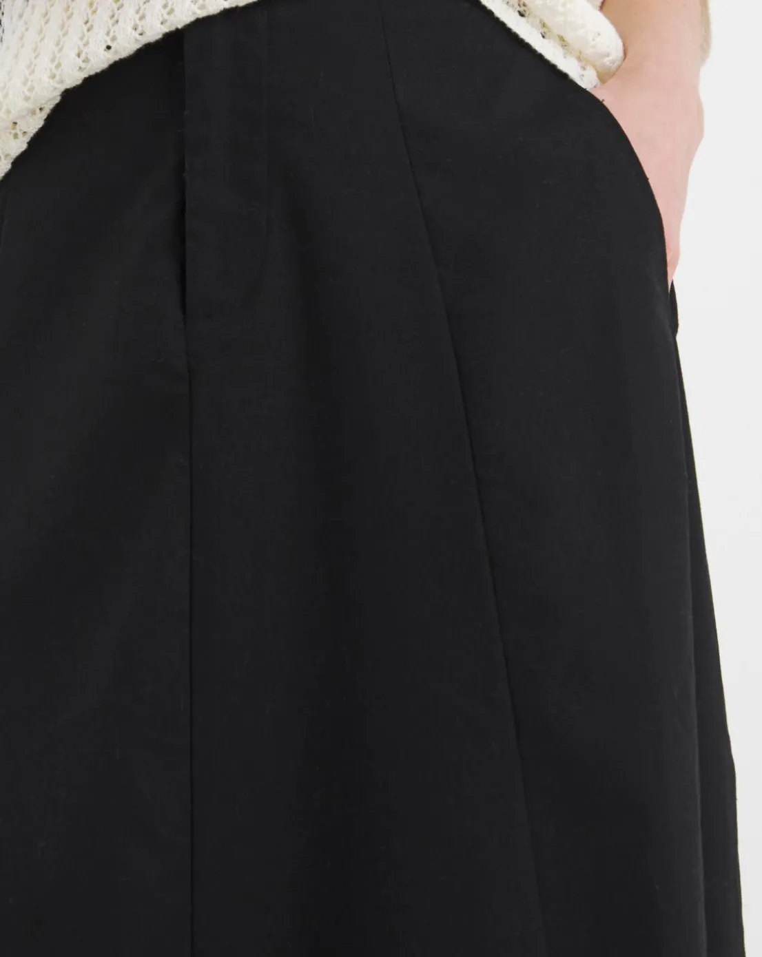 Black Linen Mix Midaxi Skirt