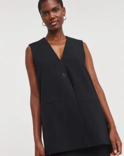 Black Longline Waistcoat