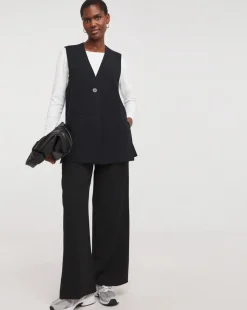 Black Longline Waistcoat