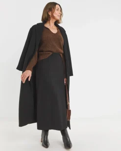 Black Ponte Column Skirt