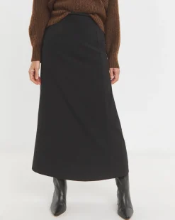Black Ponte Column Skirt