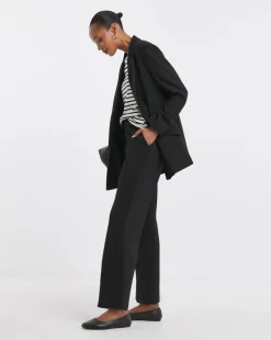 Black Ponte Straight Leg Trousers