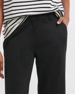 Black Ponte Straight Leg Trousers