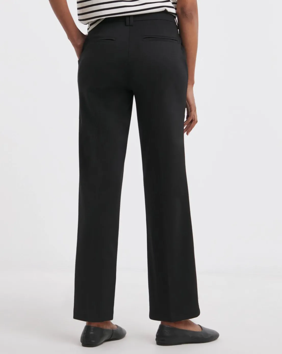 Black Ponte Straight Leg Trousers
