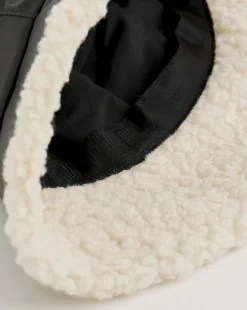 Black PU & Borg Bucket Hat