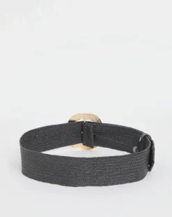Black Raffia Stretch Belt