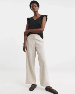 Black Ruffle Sleeve Vest