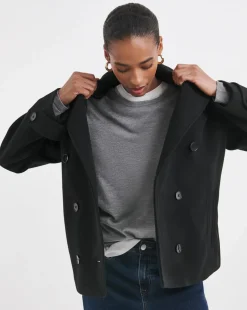 Black Short Reefer Coat