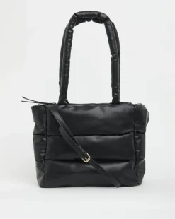 Black Soft Volume Padded Tote Bag