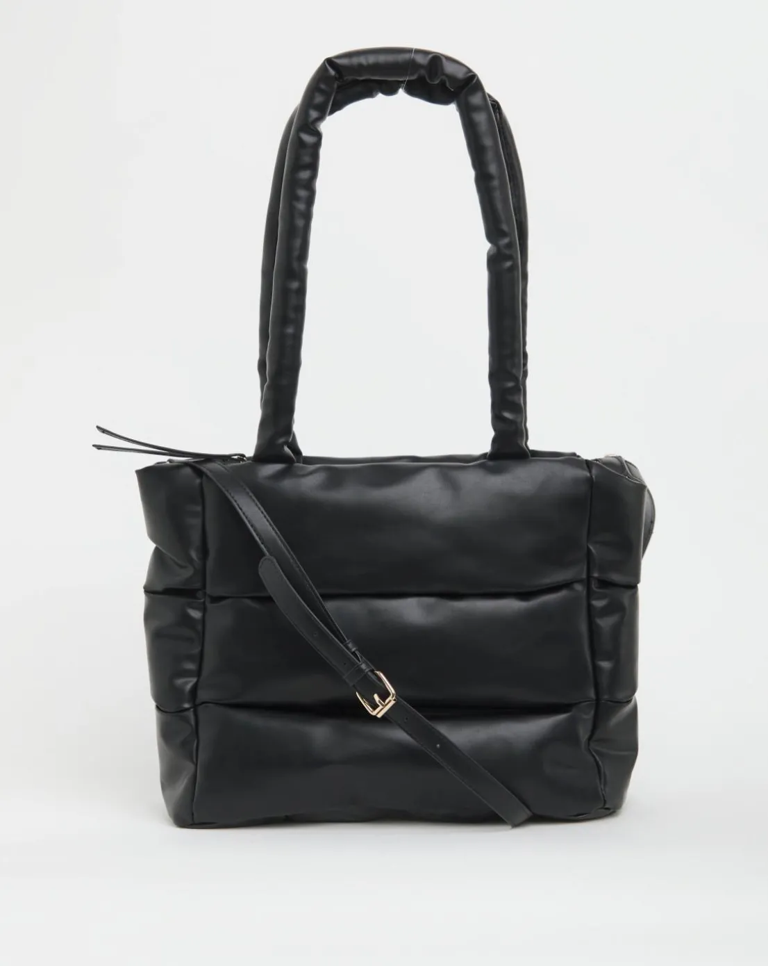 Black Soft Volume Padded Tote Bag