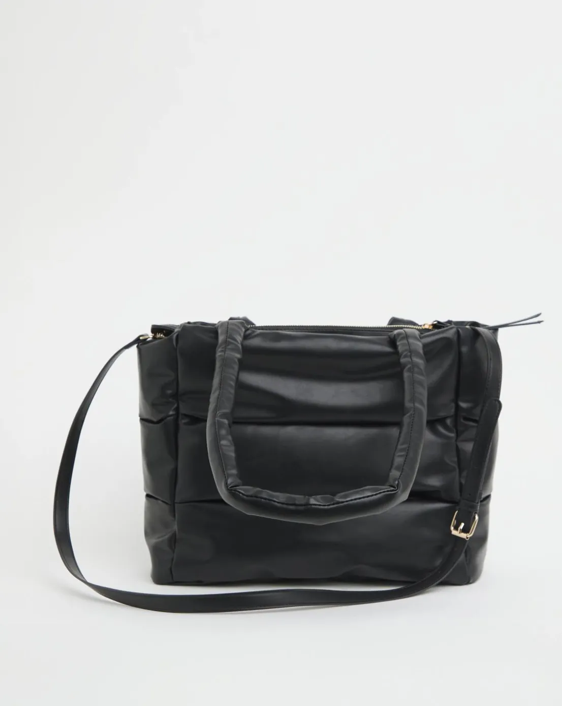 Black Soft Volume Padded Tote Bag