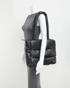 Black Soft Volume Padded Tote Bag