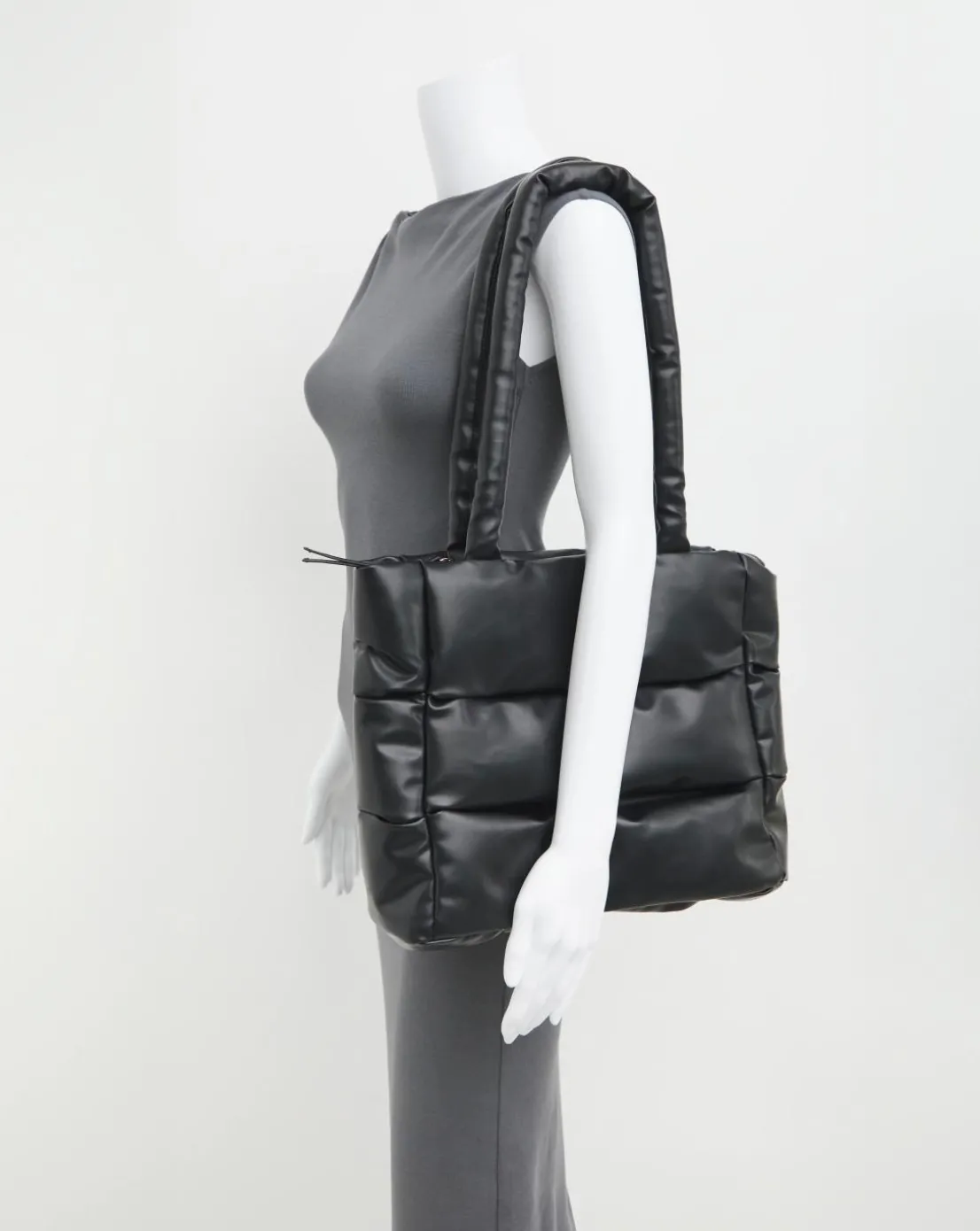 Black Soft Volume Padded Tote Bag