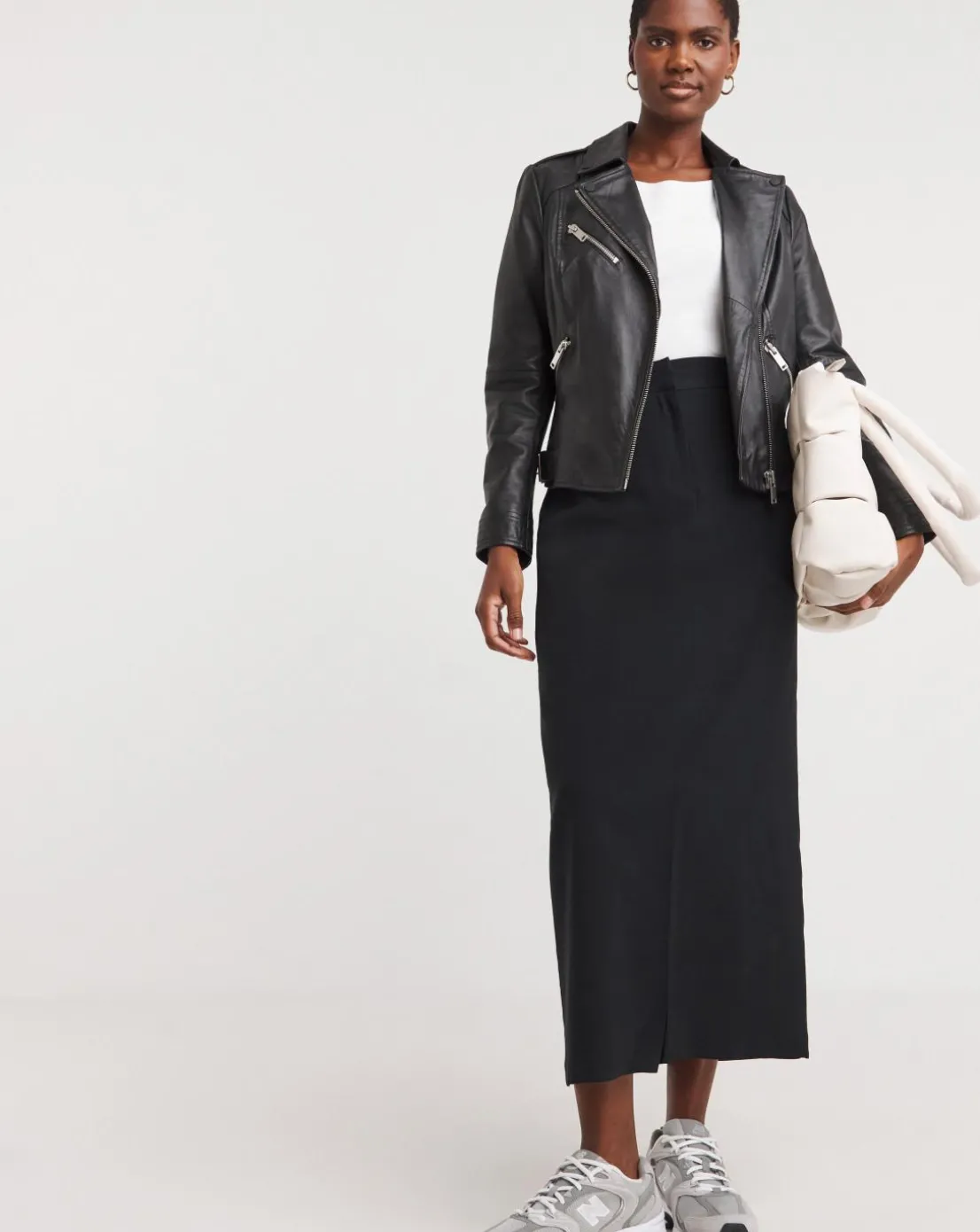 Black Split Front Pencil Skirt