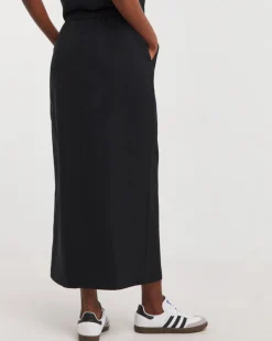 Black Split Front Pencil Skirt