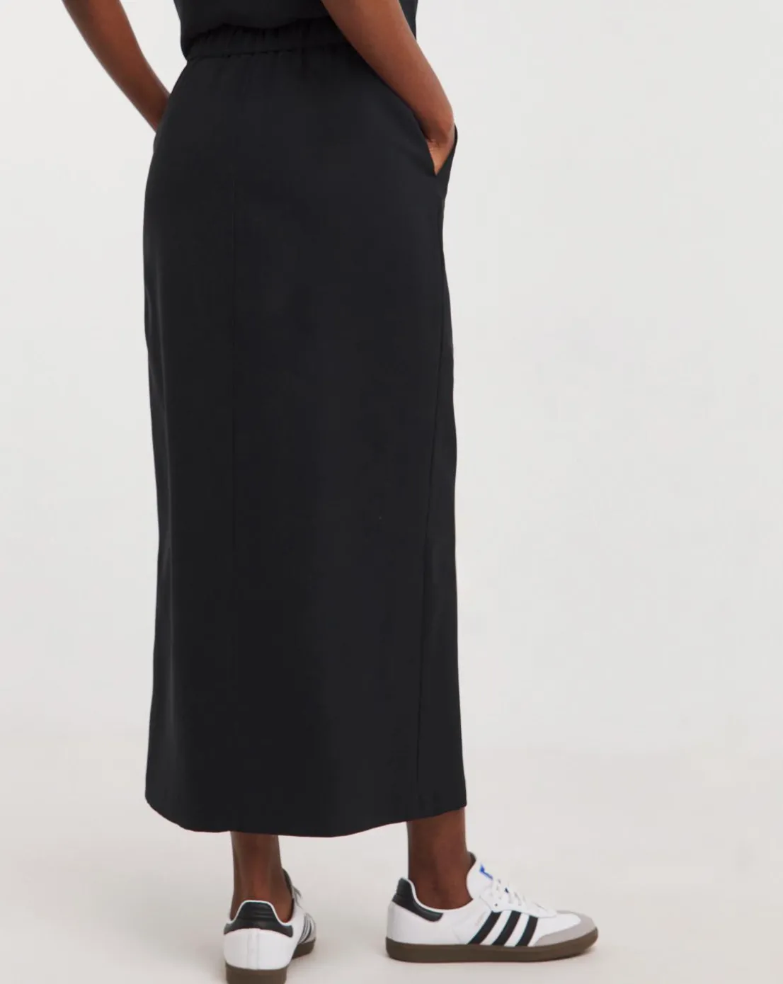 Black Split Front Pencil Skirt