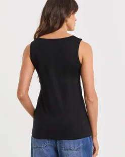 Black Square Neck Vest