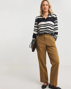 Black Stripe Dipped Back Viscose Shirt