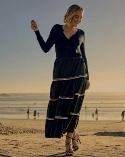 Black Tiered Maxi Skirt