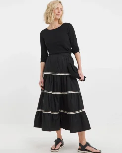 Black Tiered Maxi Skirt