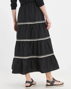 Black Tiered Maxi Skirt