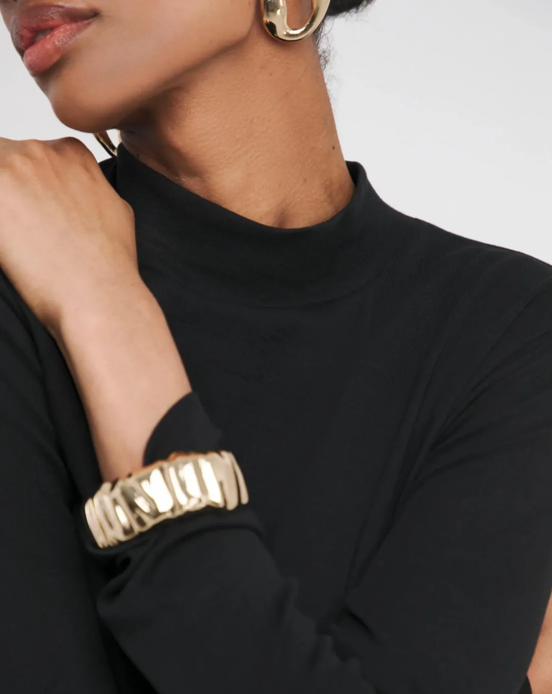 Black Turtle Neck Long Sleeve Top