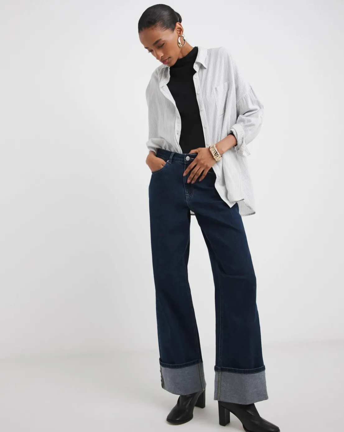 Black Turtle Neck Long Sleeve Top